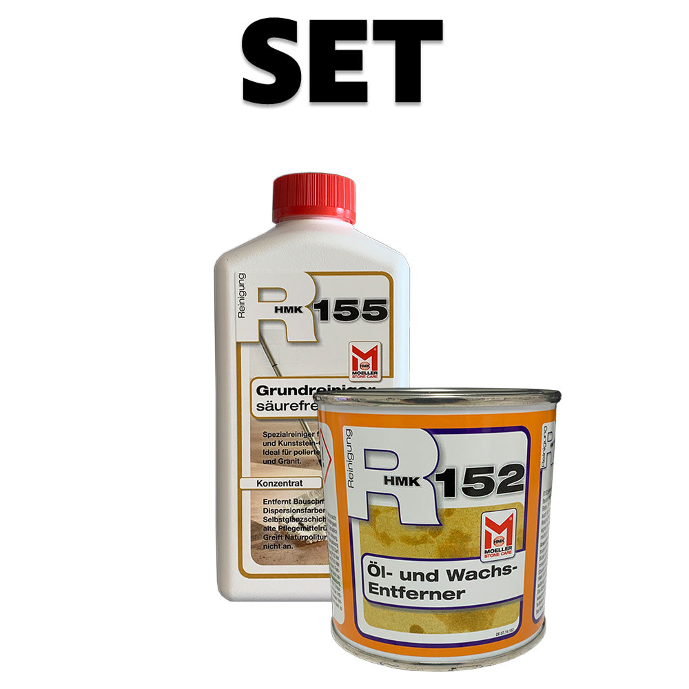 R152 Öl- und Wachsentferner – Paste 0,25 L + R155 Grundreiniger 0,5 L Set (S)